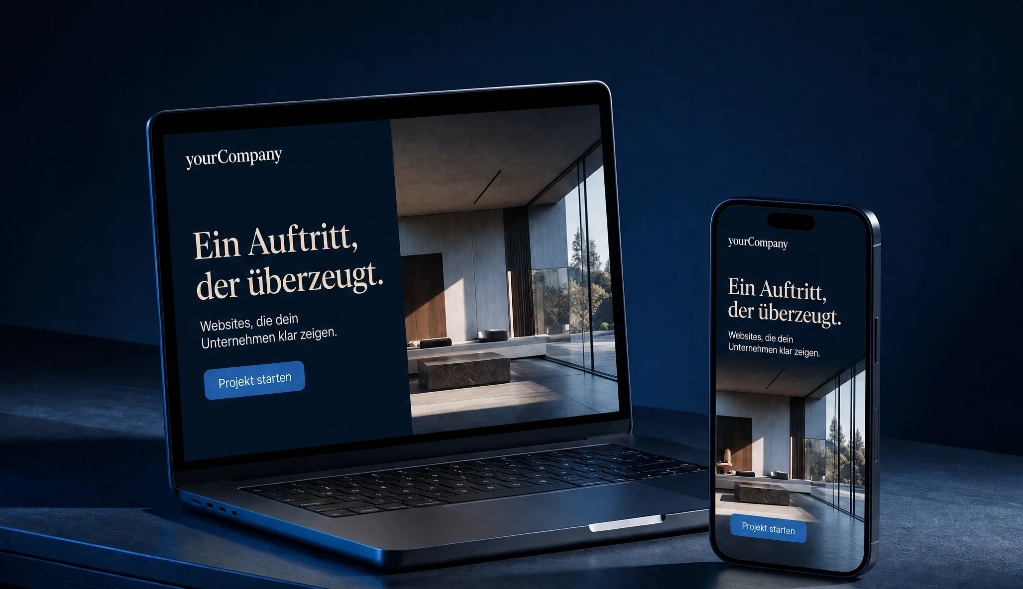 Ein klarer Auftritt für einen Handwerksbetrieb.